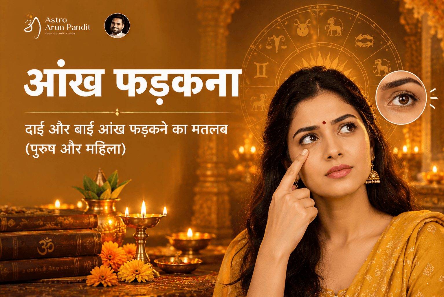 आंख फड़कना: दाईं और बाईं आंख फड़कने का मतलब (पुरुष और महिला)